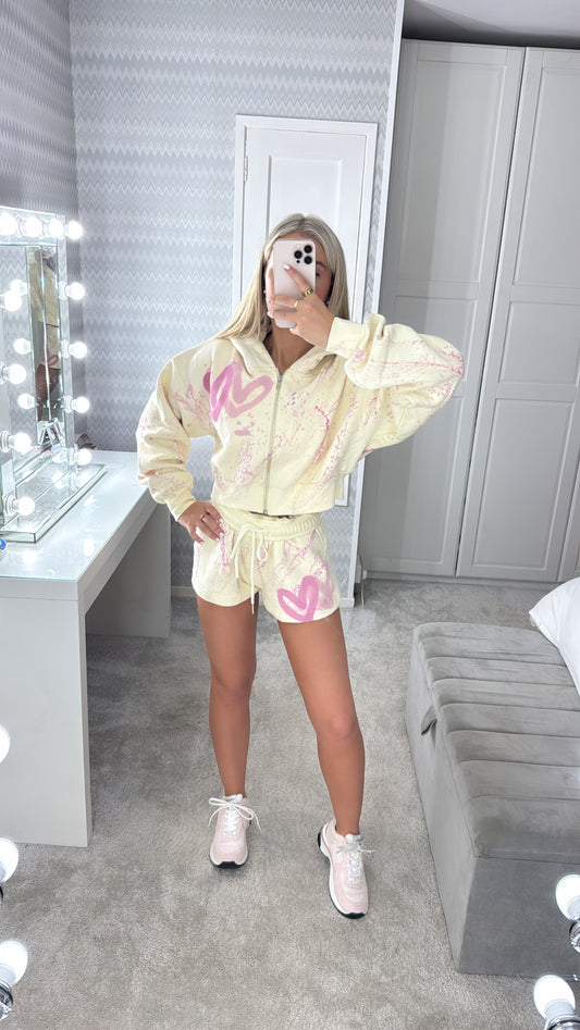 Pink heart short set💘✨