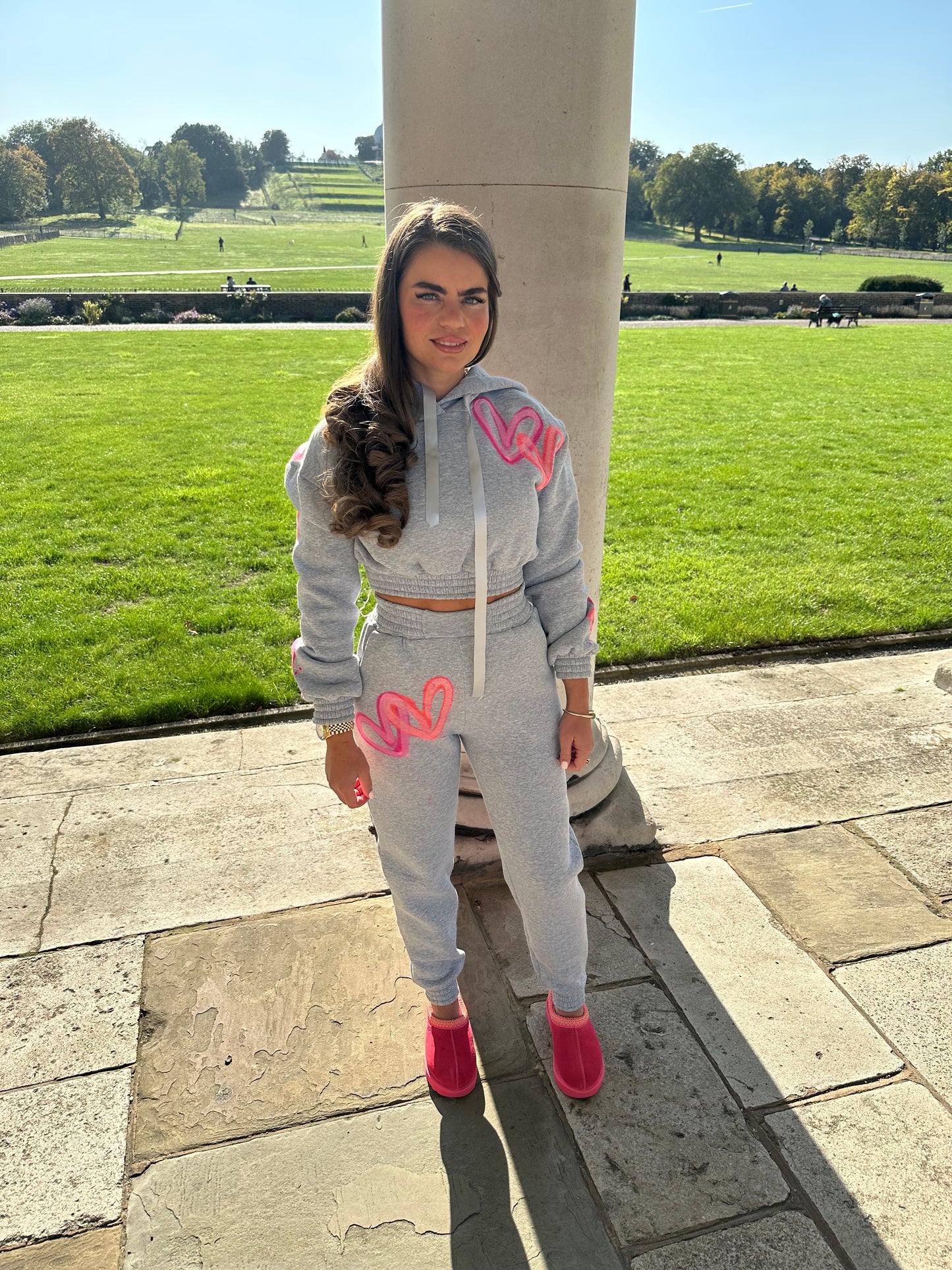 Neon cropped tracksuit🩷❤️