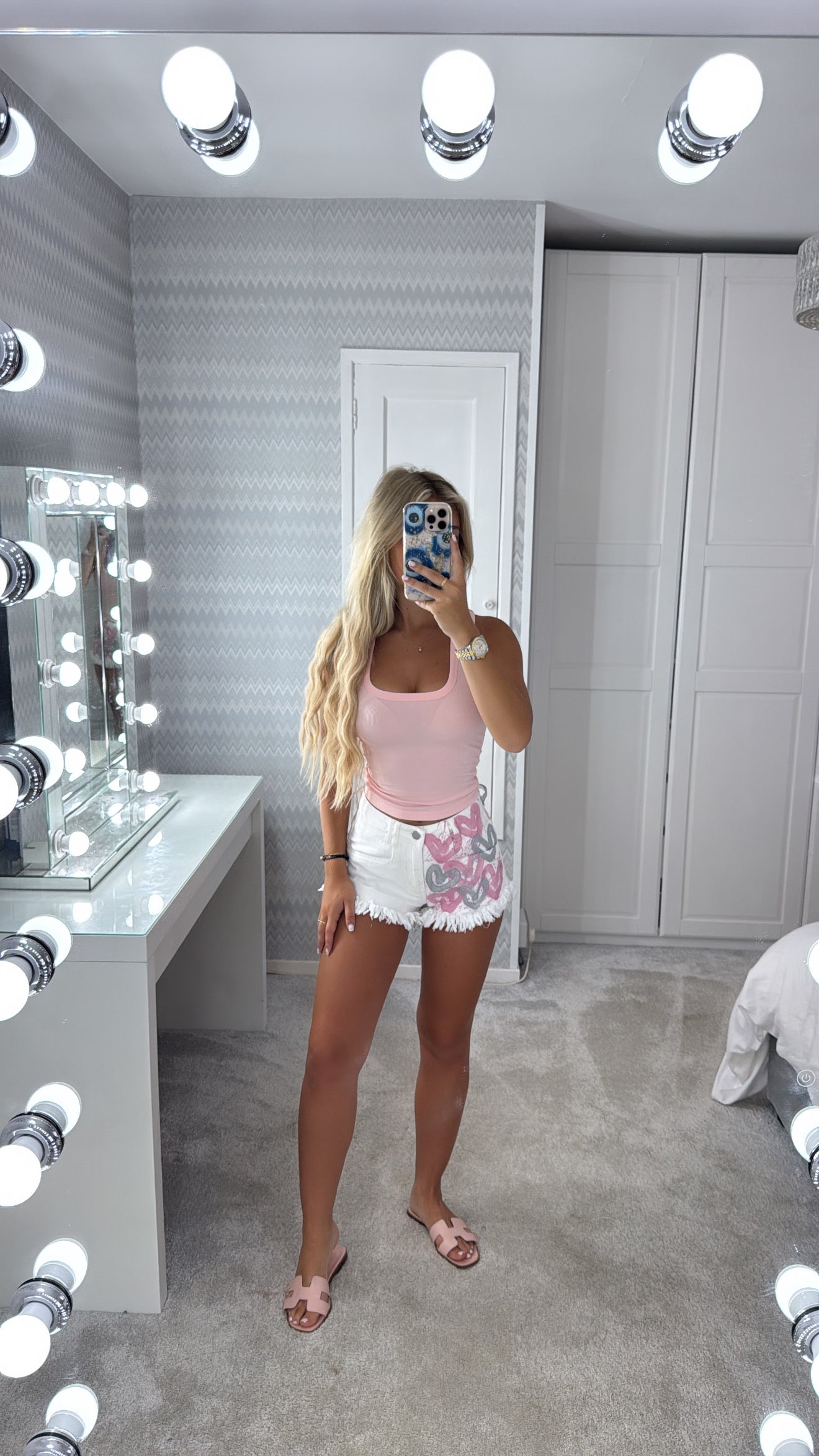 Pink vest&short set🪩🩷