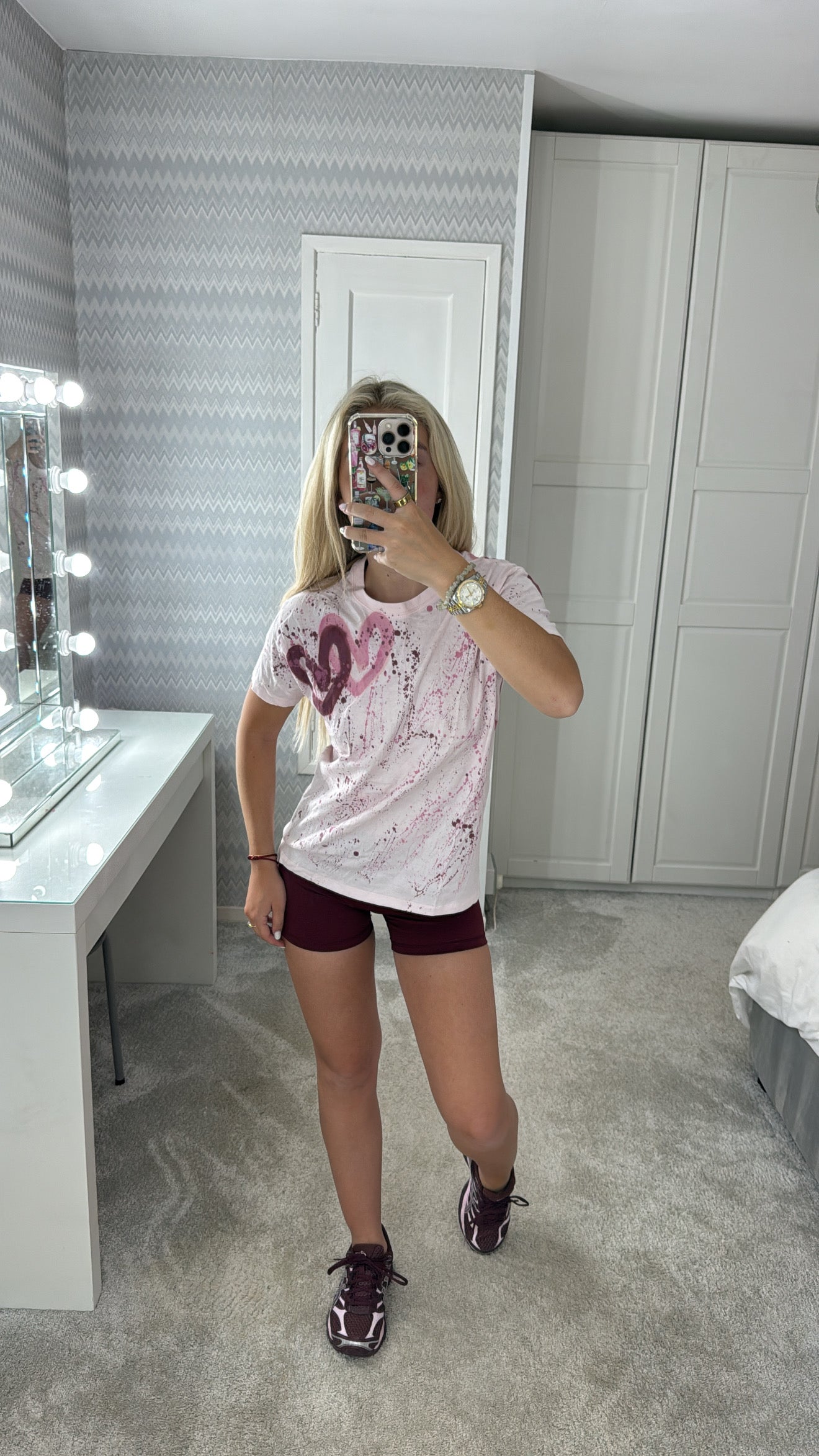 Pink&burgundy cycling set💘✨