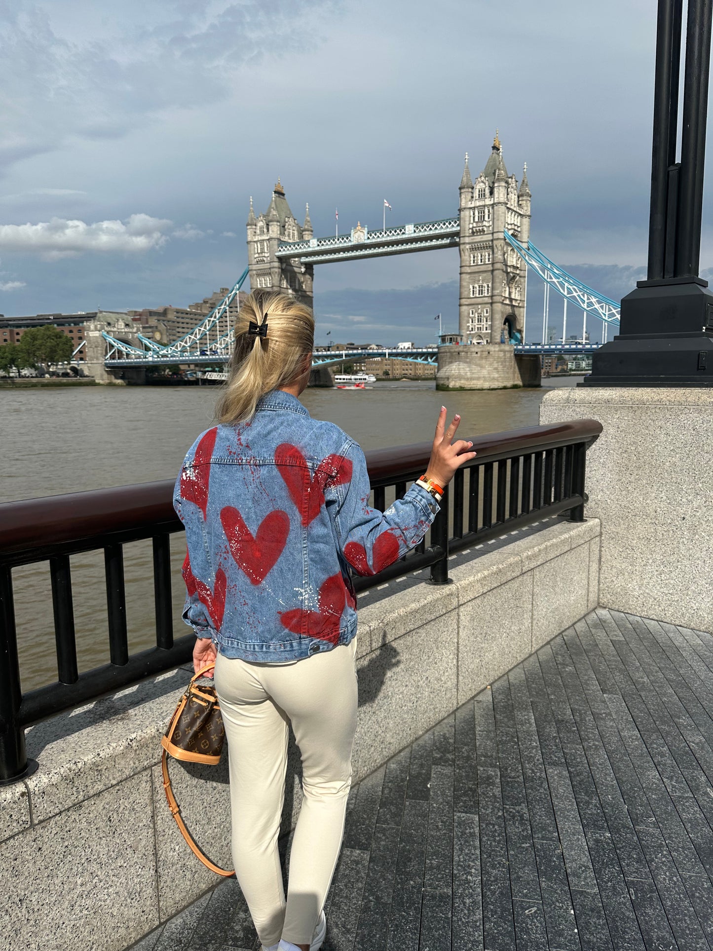 Red heart denim jacket🌴❤️❤️‍🔥🥥