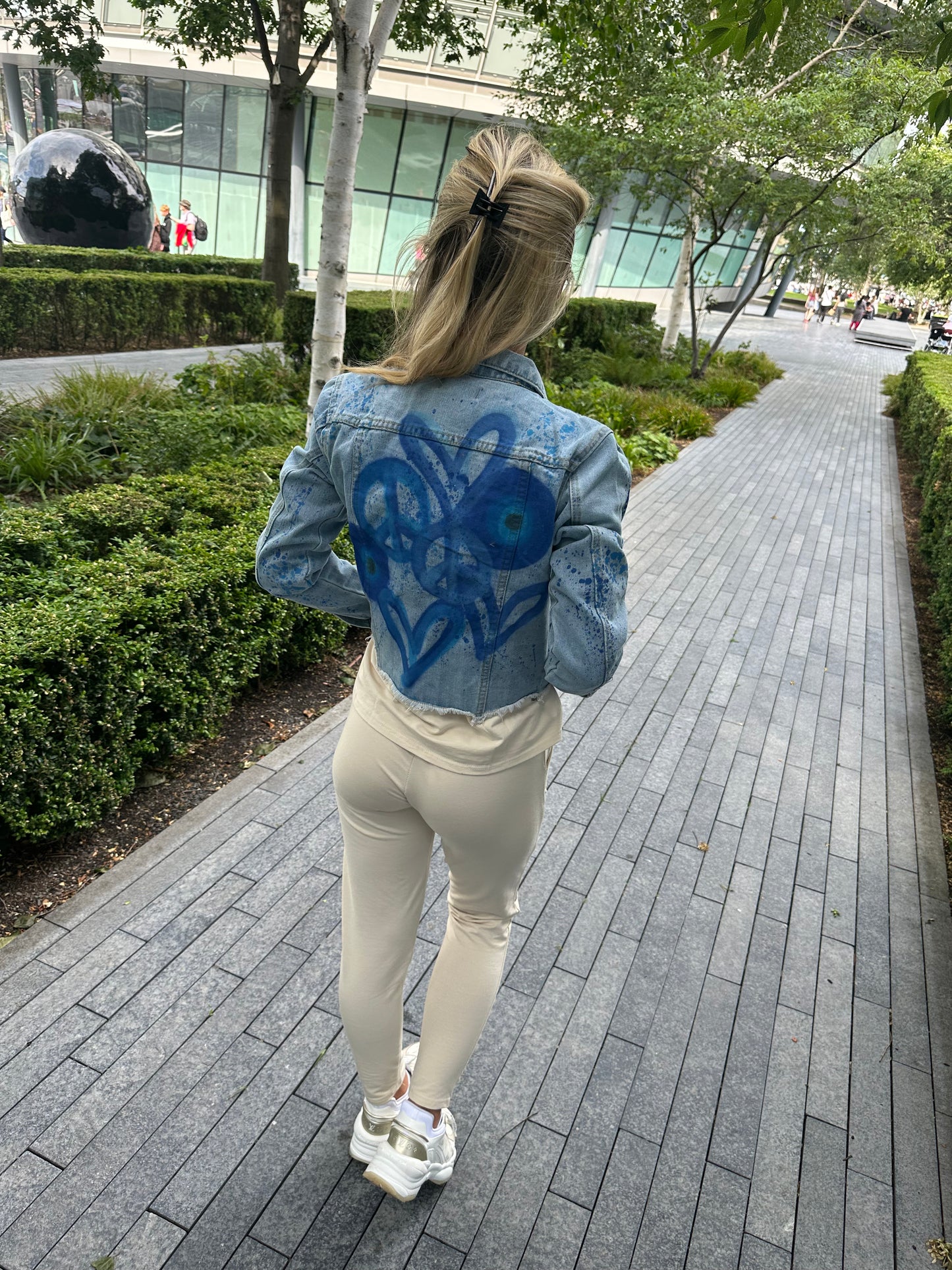 Evil eye denim jacket🧿✌🏼💙