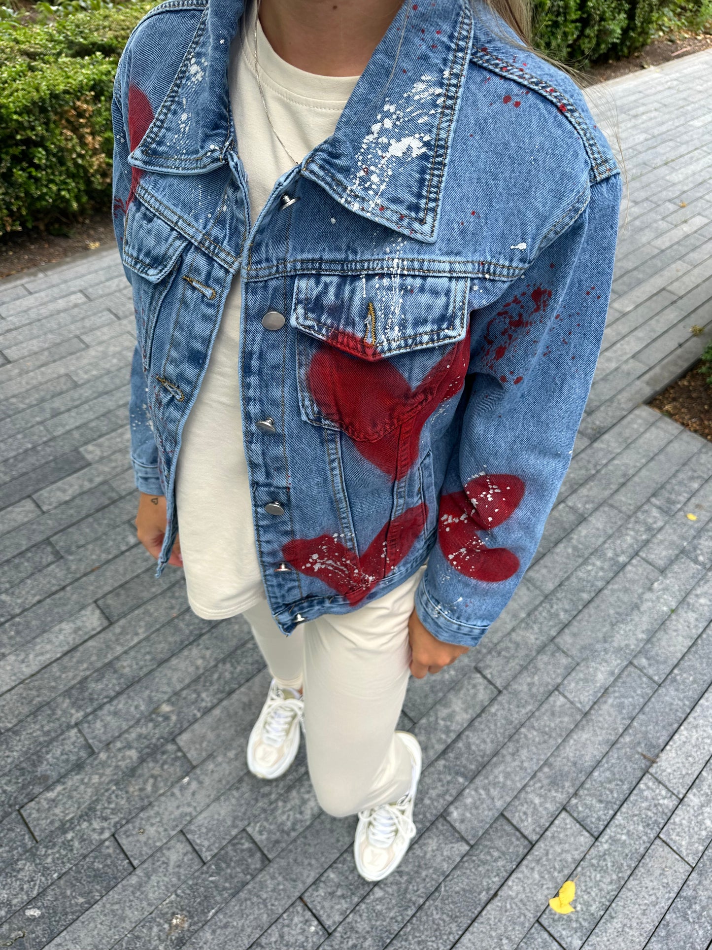 Red heart denim jacket🌴❤️❤️‍🔥🥥