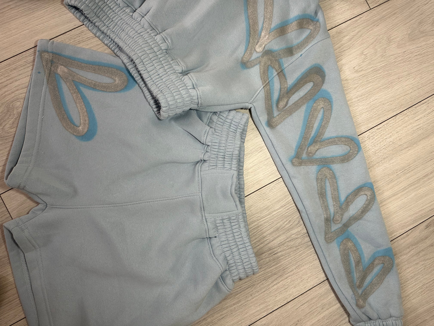 Blue cropped short set