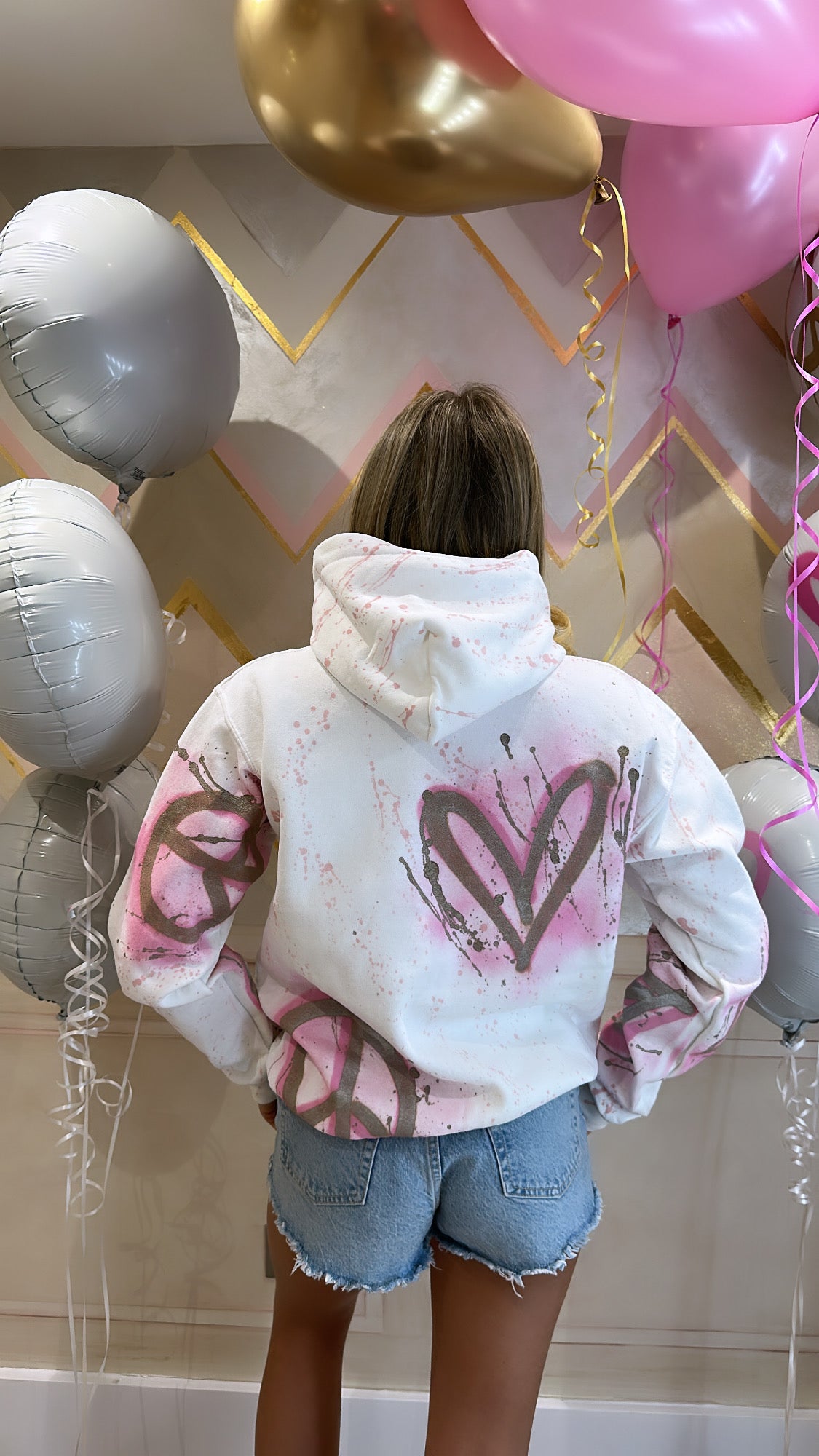 Pink peace&love hoodie✌🏼💕