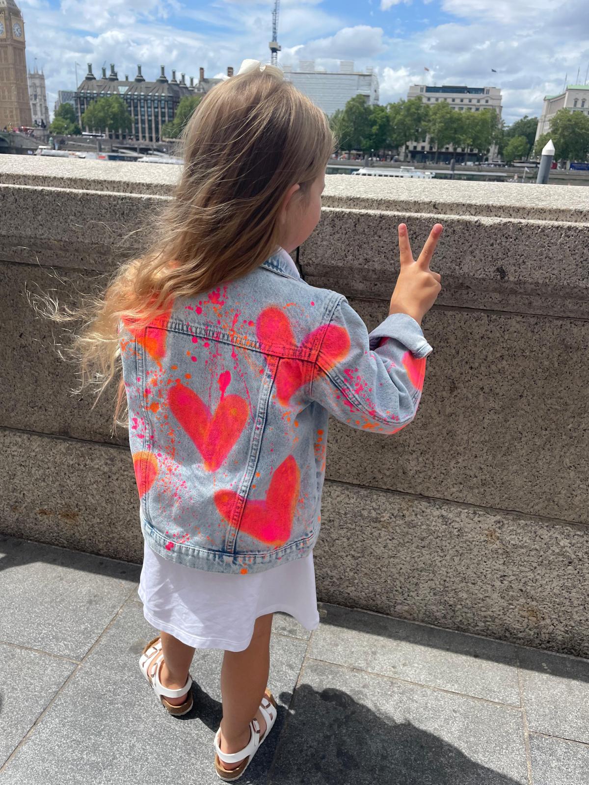 Kids denim jacket🩷✌🏼🪩🦄