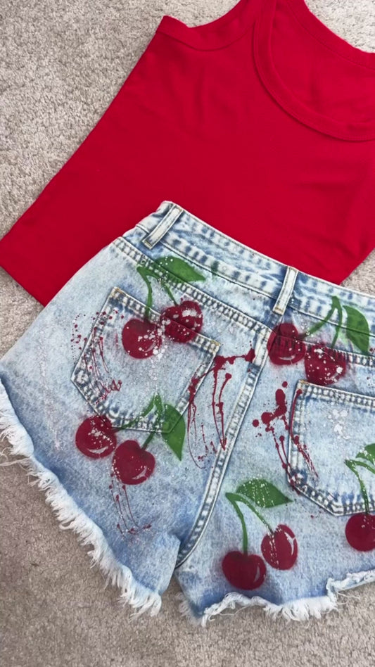 Crazy cherry shorts 🍒🍒🍒🍒