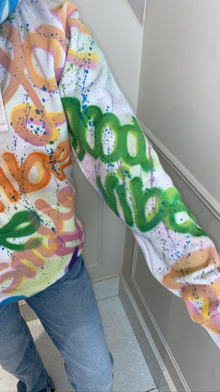 Funky hoodie💚💗☮️🧡