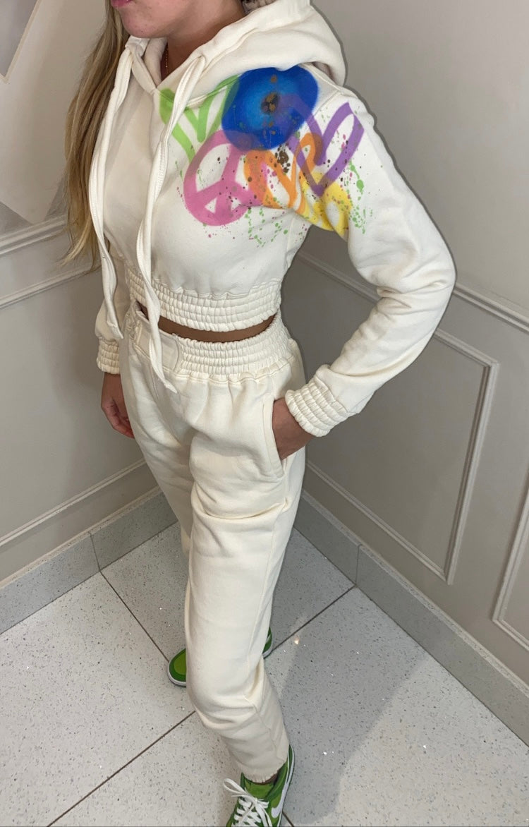 Peace&love tracksuit🧿💚💗💙☮️ – littlefootprintss