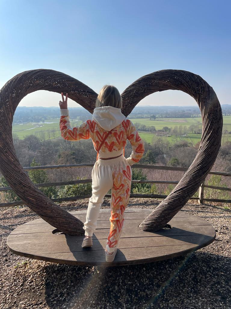 Orange cropped tracksuit