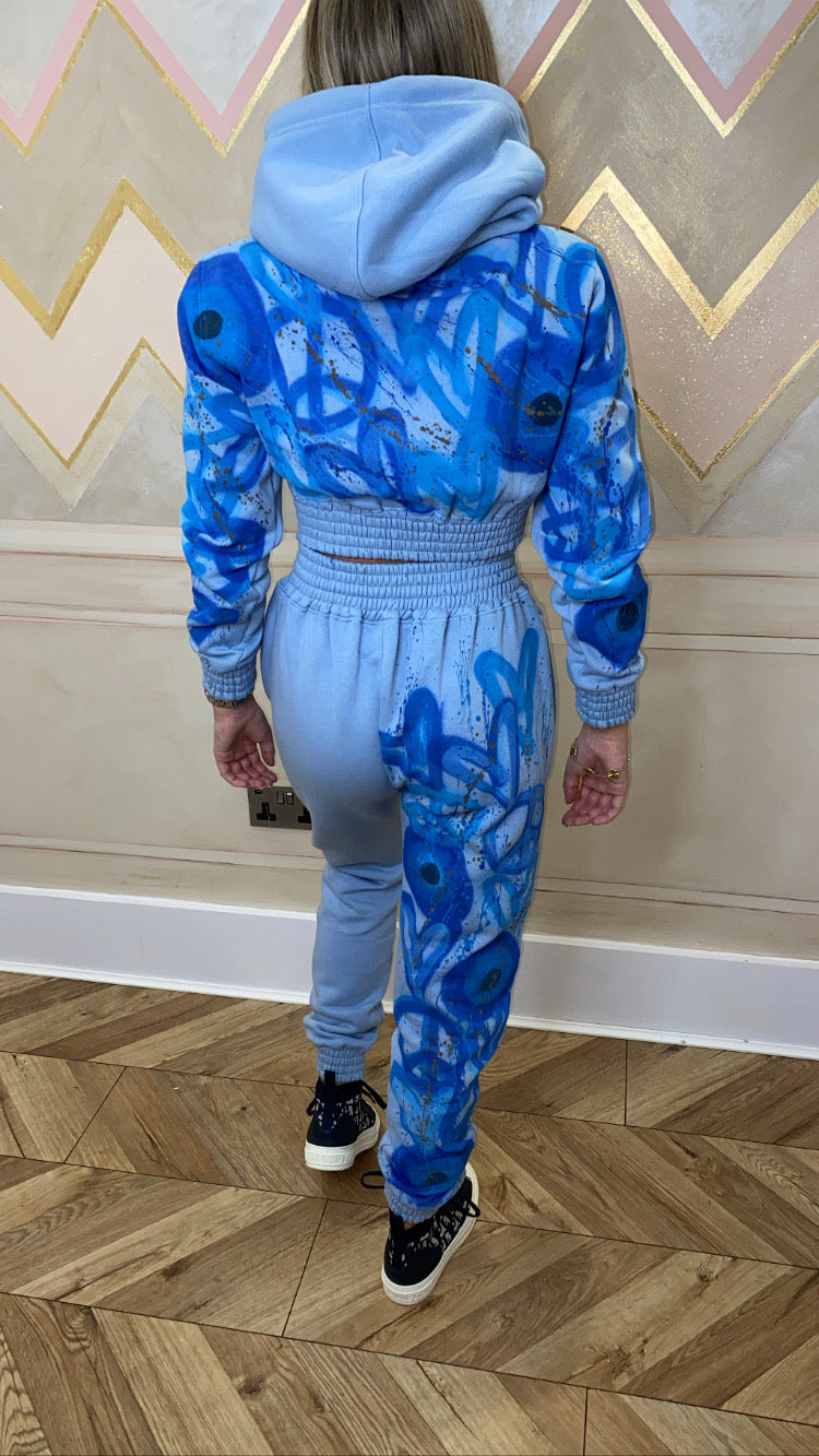 Evil eye cropped tracksuit💙🧿✌🏼