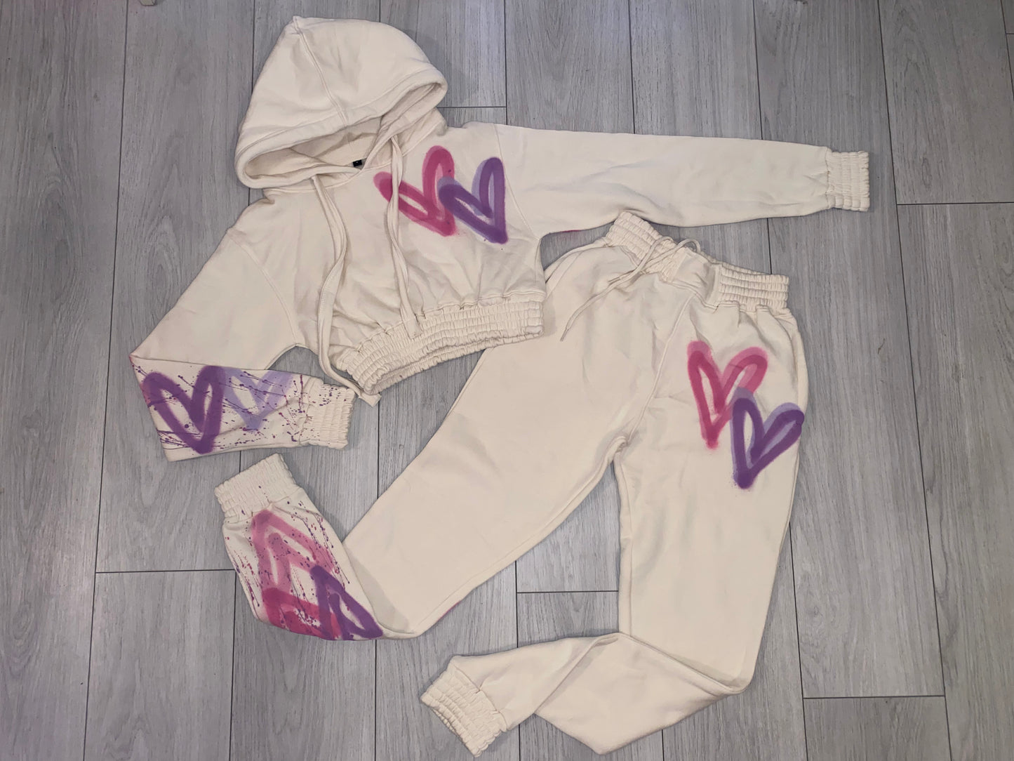 Pink&purple cropped tracksuit💜💗