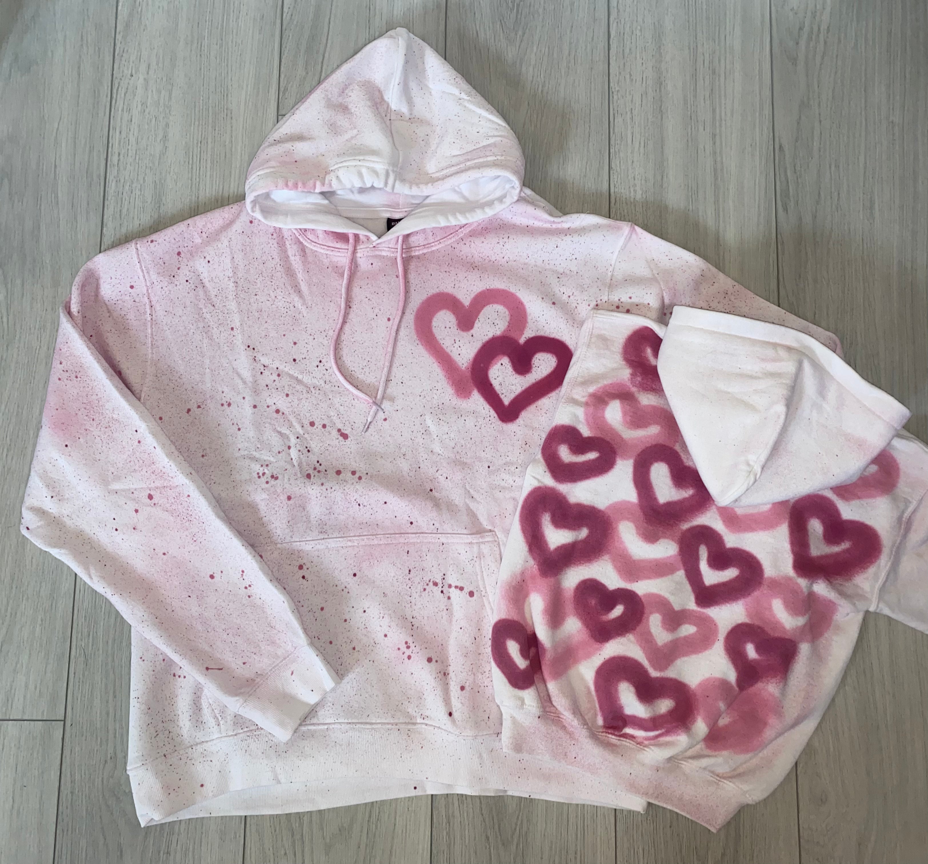Hoodie - SMALL HEARTS grey - Small hearts print main image 1