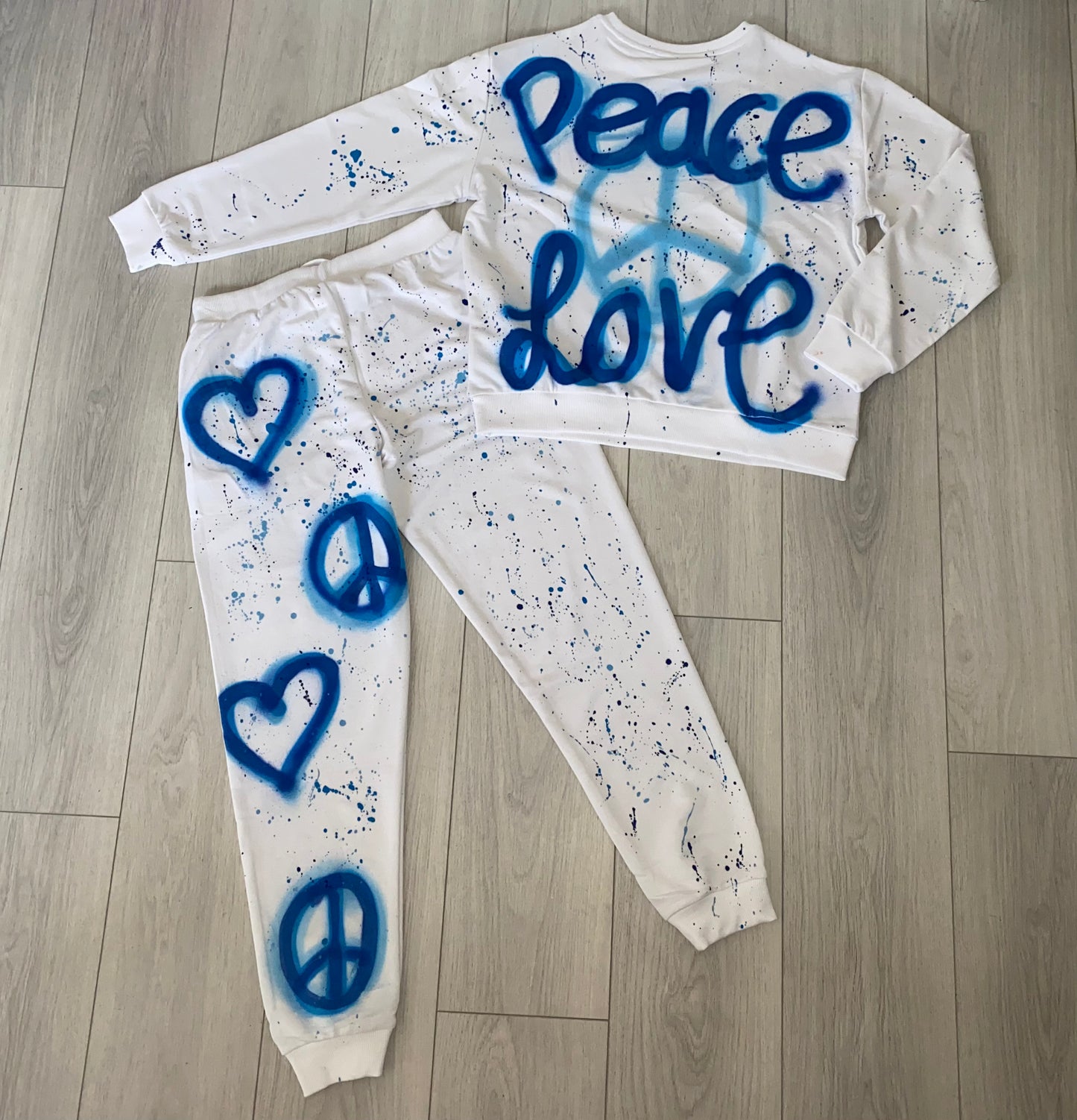 Peace+love blue tracksuit💙☮️