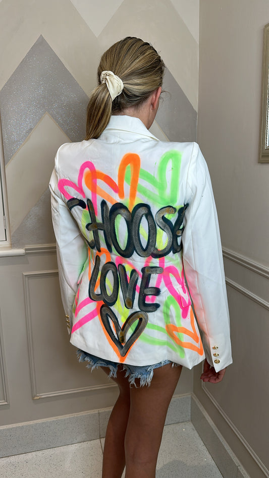 CHOOSE LOVE BLAZER💚💗🧡