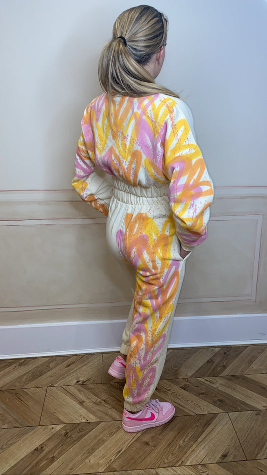 Orange&pink tracksuit💗🧡