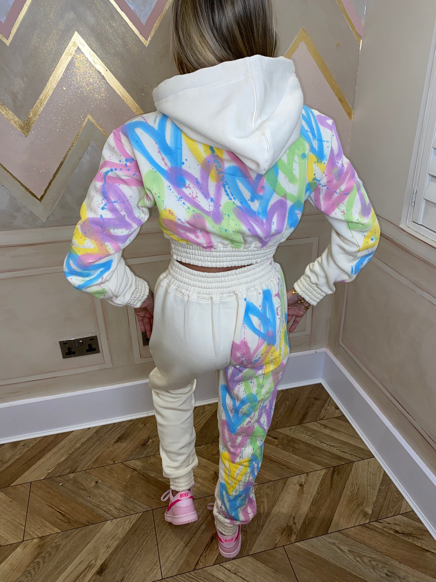 Pastel cropped tracksuit💫💜💚💗