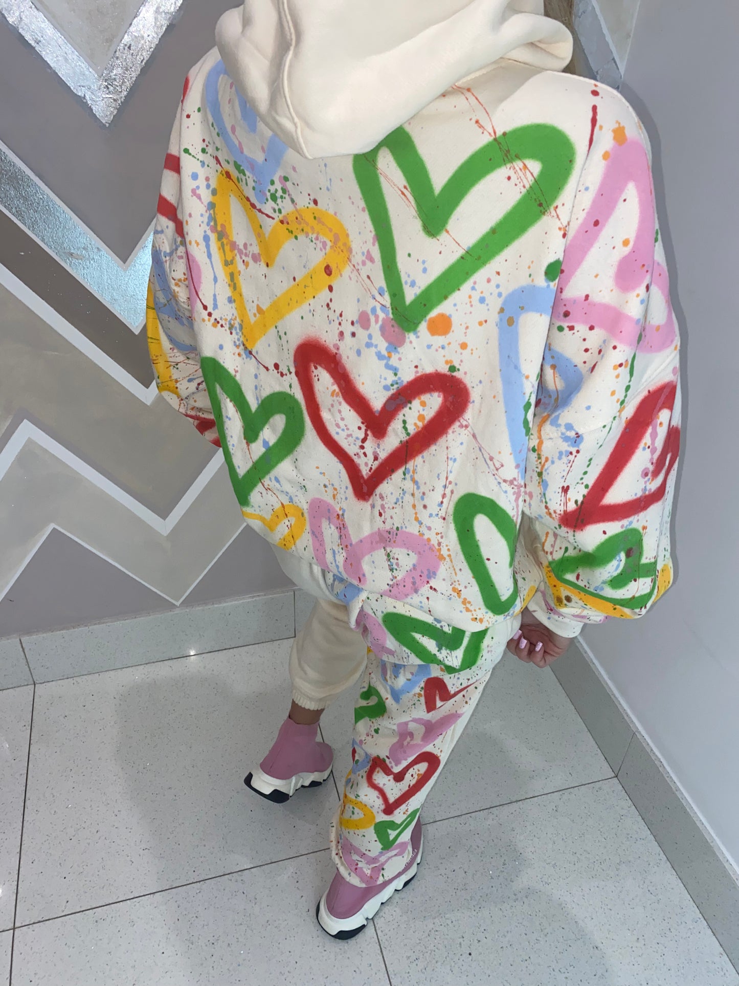 Multicoloured heart tracksuit