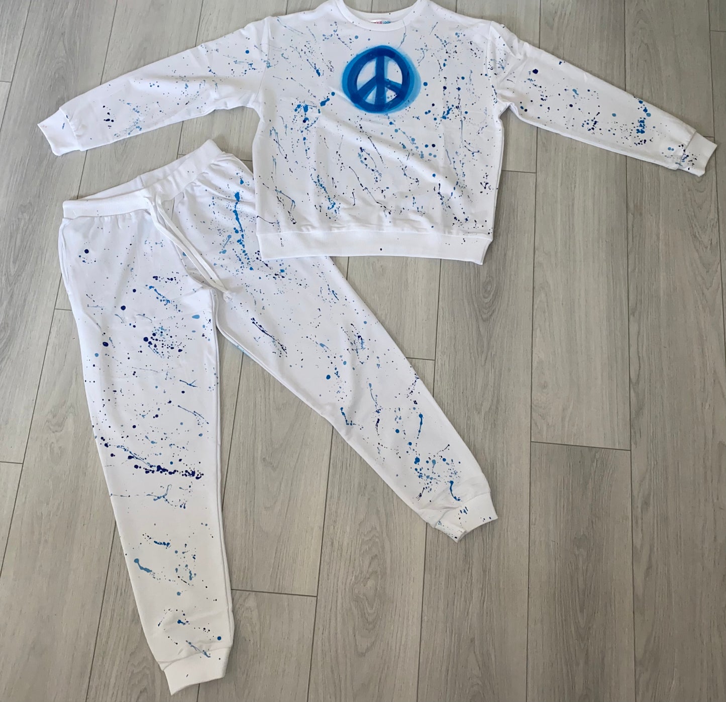 Peace+love blue tracksuit💙☮️