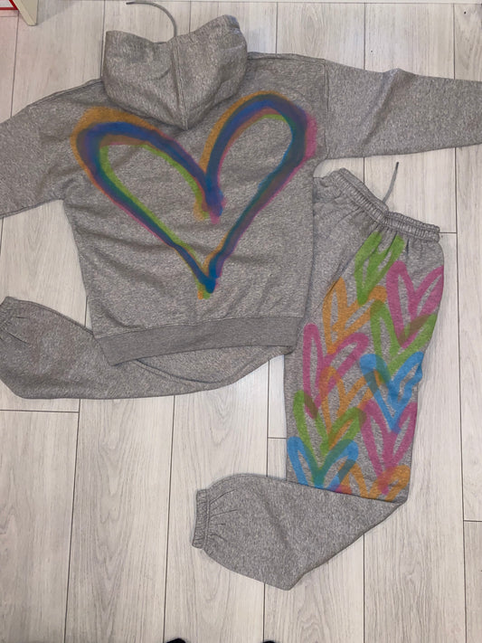 Colourful heart tracksuit💜💚💙💗