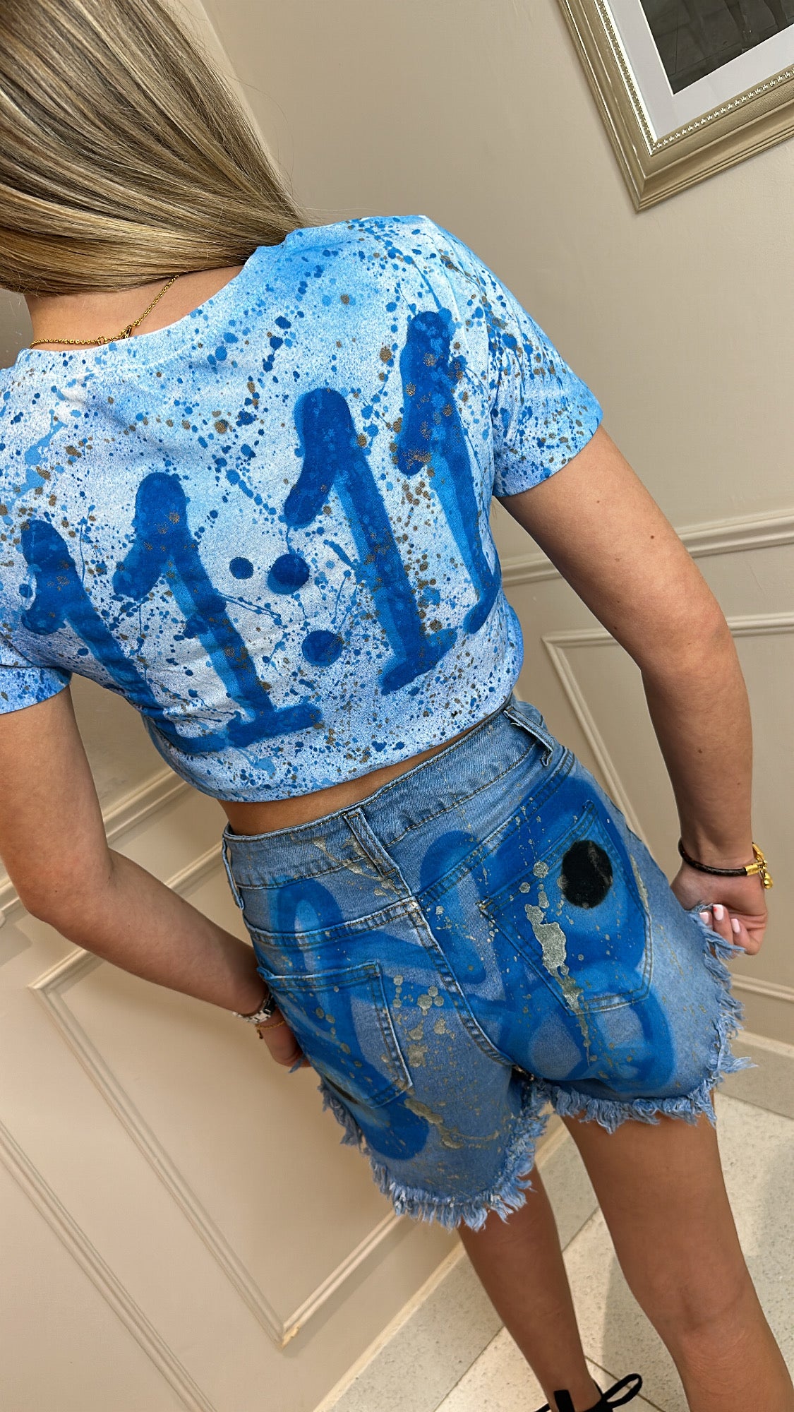 Evil eye cropped T-shirt🧿🪬