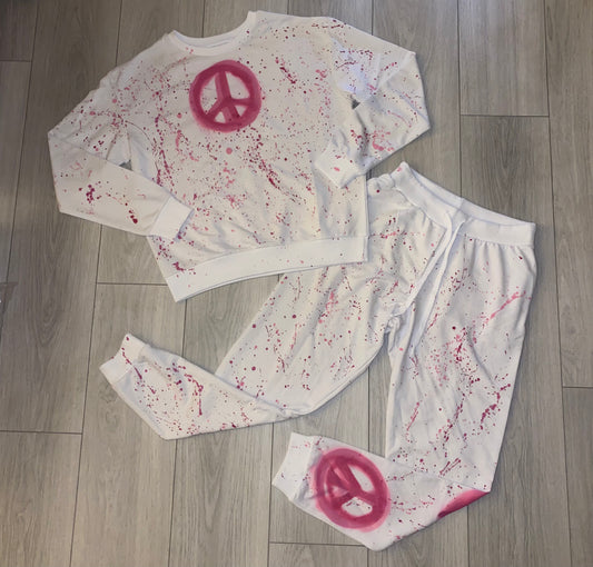 Pink peace&love tracksuit💗✌🏼