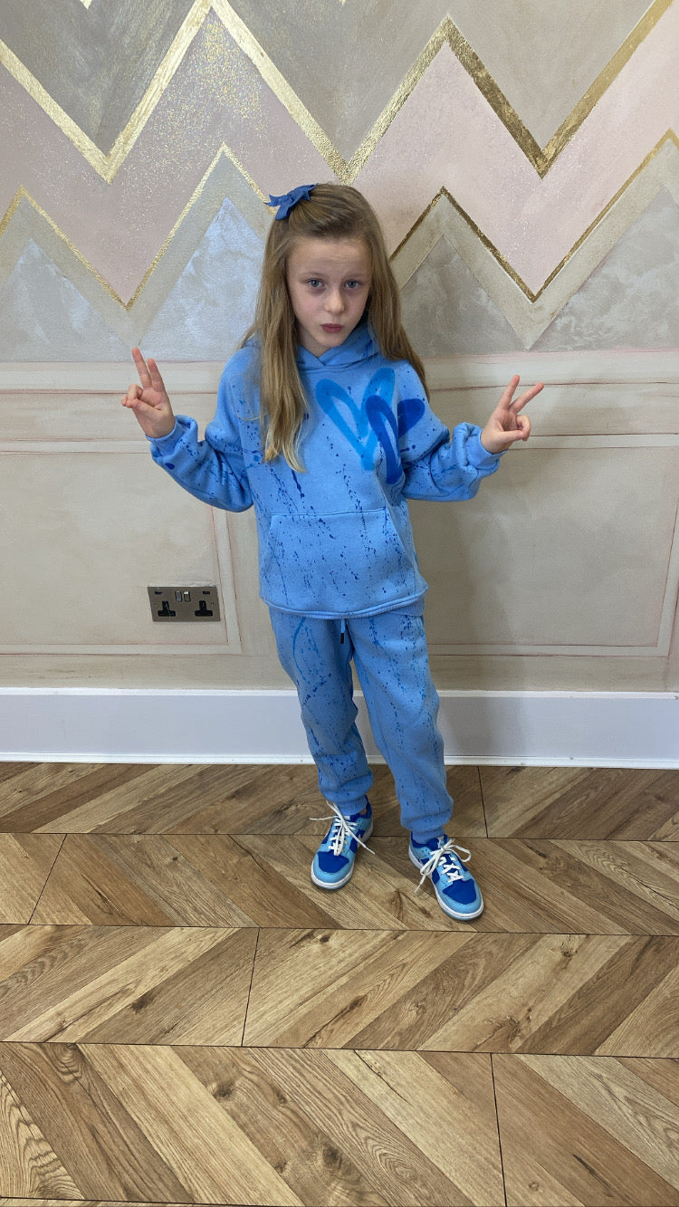 Kids blue heart tracksuit💙🙌🏼