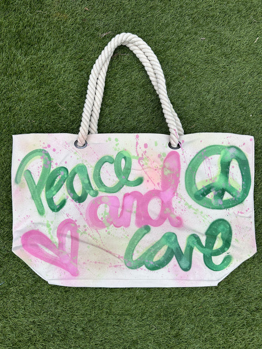 Peace&love beach bag💚✌🏼💗