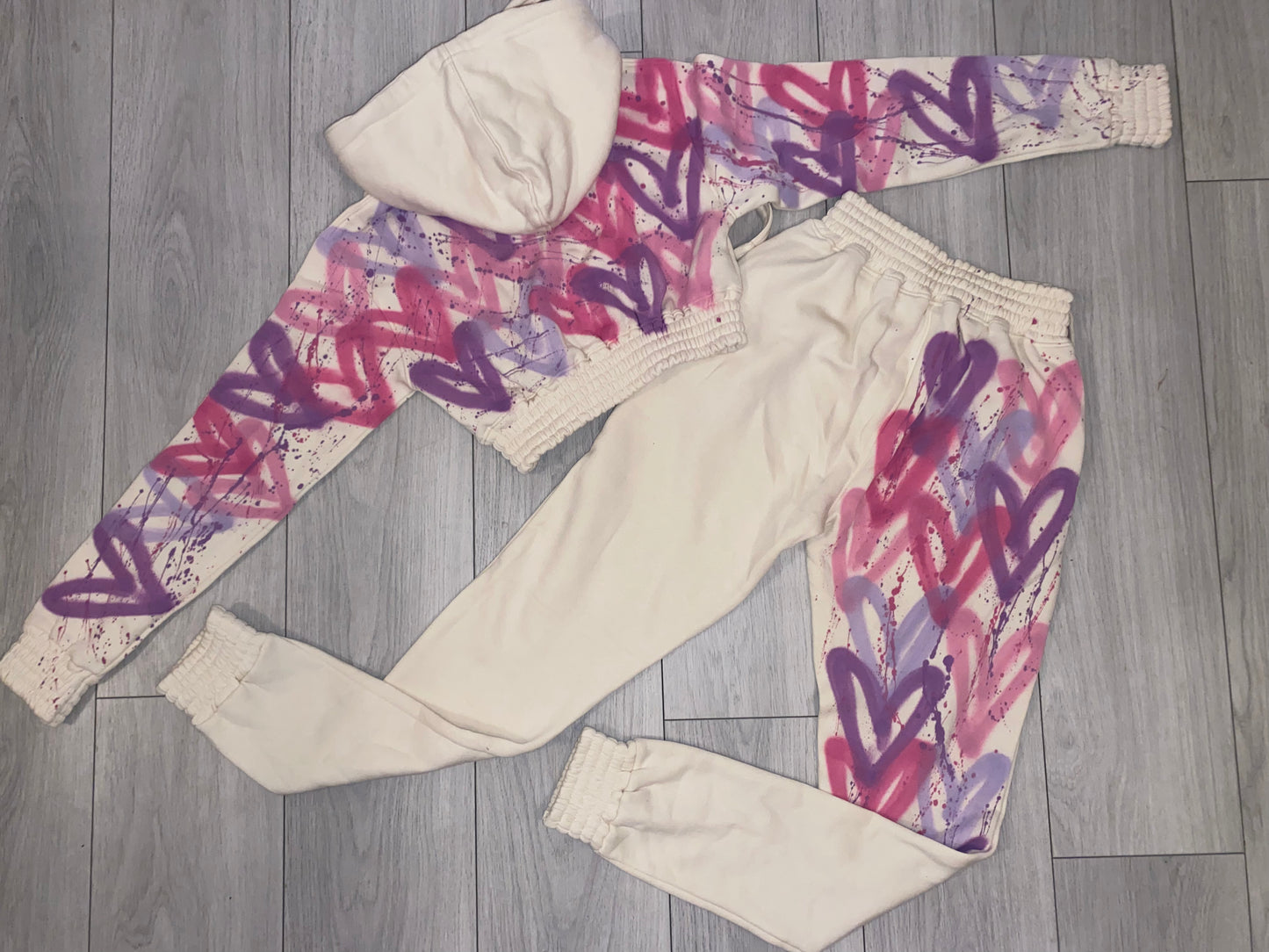 Pink&purple cropped tracksuit💜💗