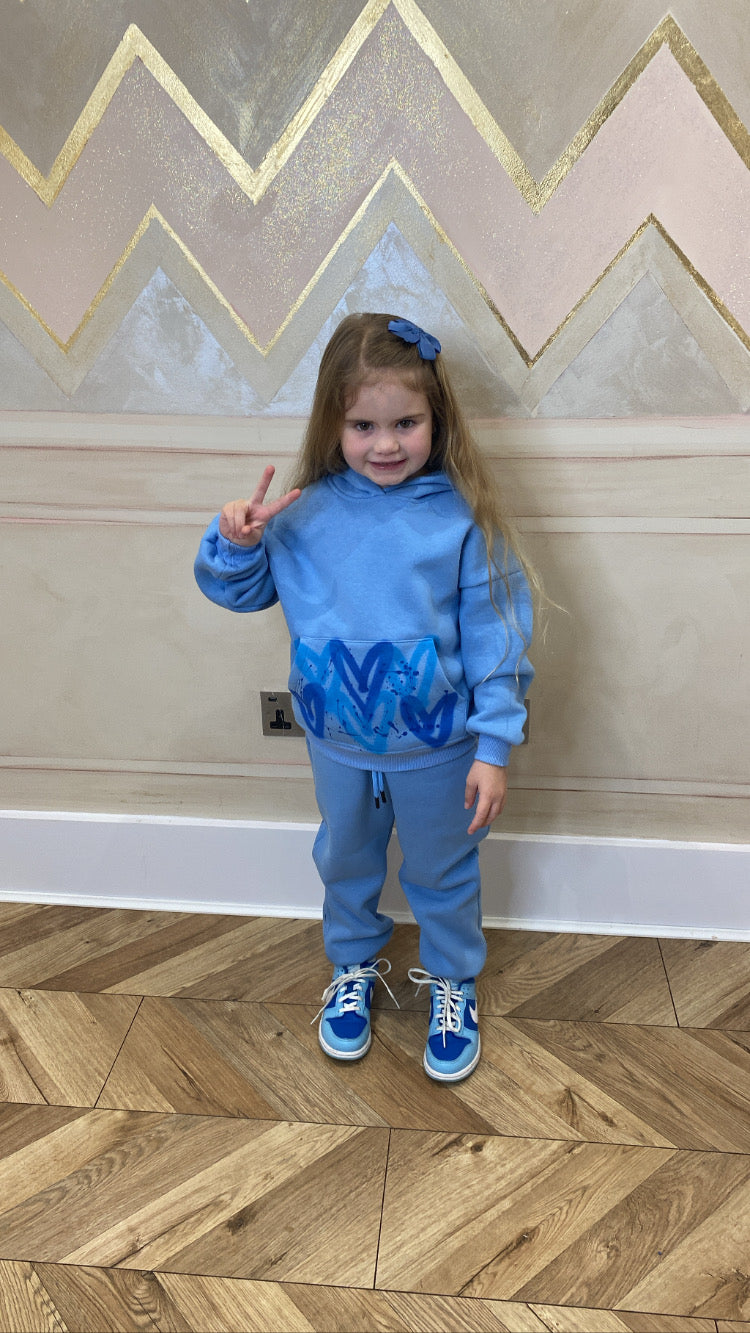 Kids blue heart tracksuit💙