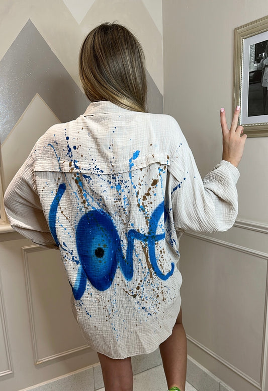 Evil eye oversized shirt💙🧿