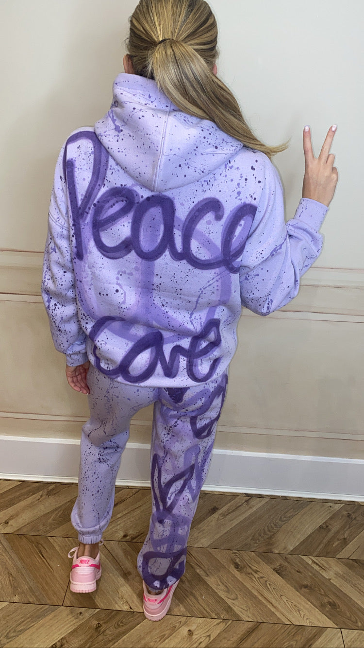 Purple peace&love tracksuit☮️✌🏼💗